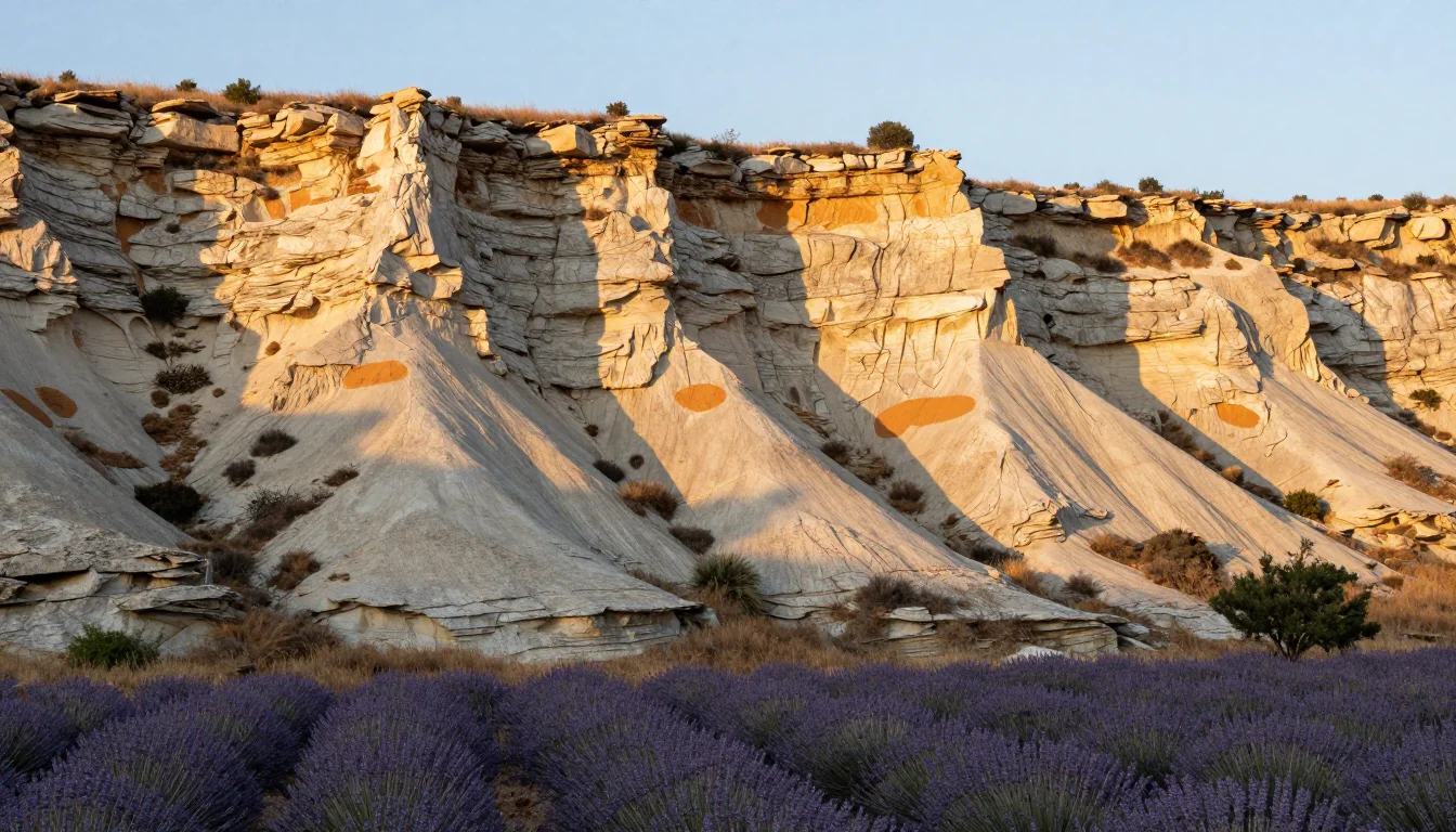 Géologie du Luberon : calcaires urgoniens, ocres et grès rose