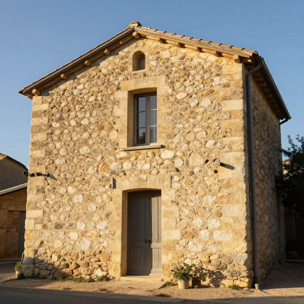 Parements en pierre : restauration façade de mas